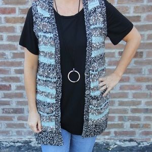 SIMPLY NOELLE Vest Alaskan Misty Blue Sweater